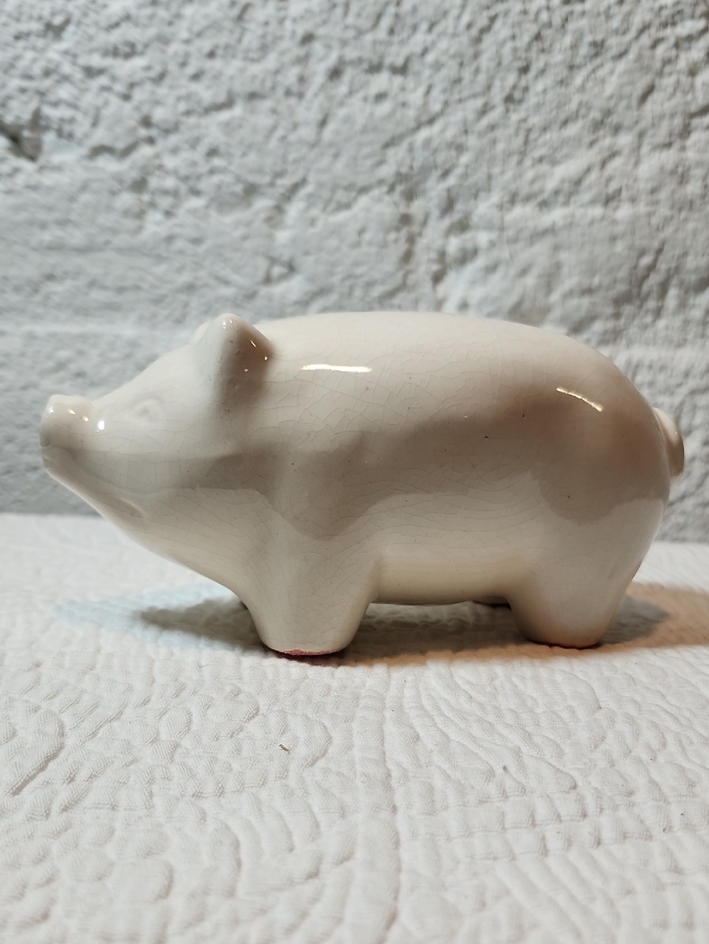 Vintage Pearl China Co. Ceramic Piggy Bank - White